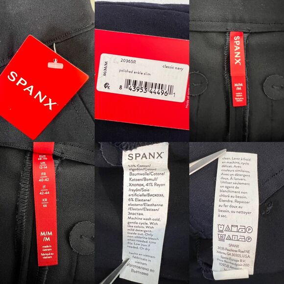Spanx Women's Polished Ankle Slim Pants Classic Navy Size M - New With Tags! - Picture 4 of 9